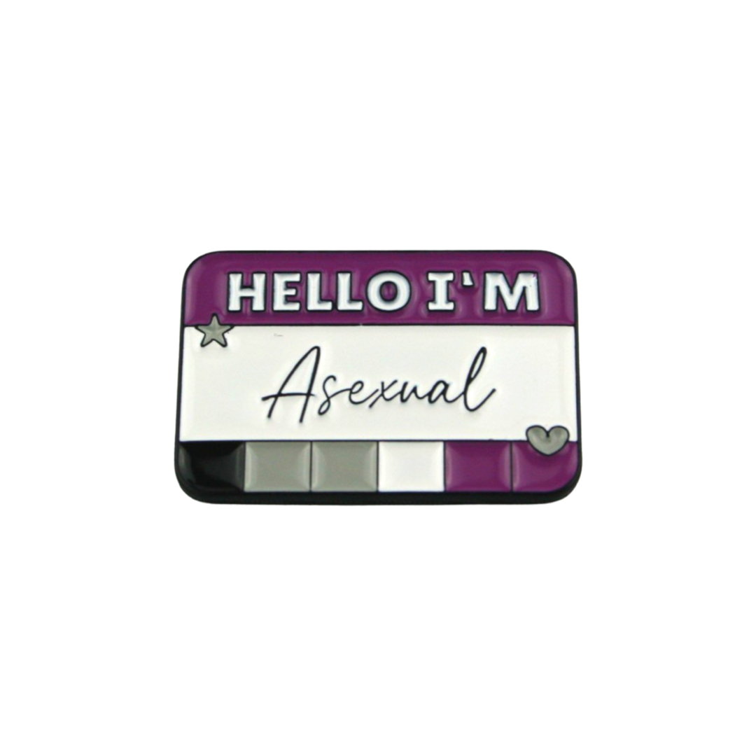Nametag Pin - Hello I'm Asexual
